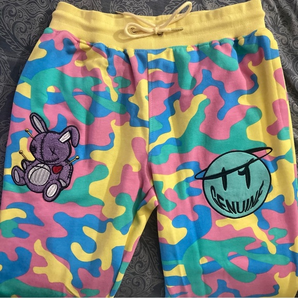 Genuine Clothing Company Sweatsuit Men’s Medium Bapesta Deadmau Colorful Camo - Picture 7 of 13